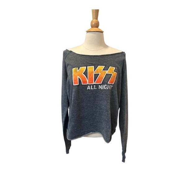 Lot of 2 Kiss Nasa Graphic Cropped Sweat Shirts - Picture 2 of 9